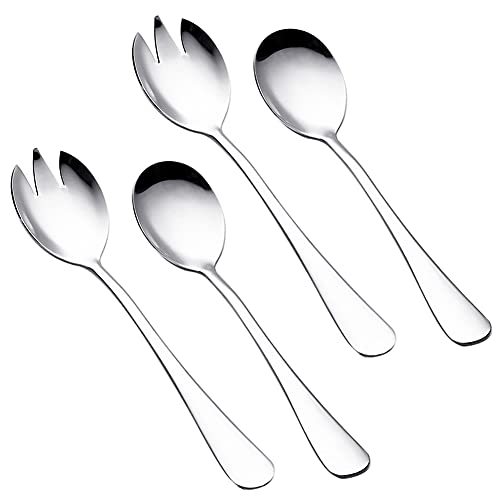 Salat Servierset, Salatbesteck Set 4-teiliges Set, bestehend aus Edelstahl Salatlöffel und Edelstahl Salatgabel, Edelstahl Salatlöffel Gabel Besteck von PHIEZC