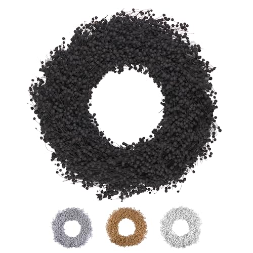 PHILARO Flachskranz Ø 40cm Schwarz - kein Plastik I Trockenblumen Premium Qualität aus Europa - Trockenblumenkranz - Türkranz - Tischkranz - Wandkranz - Flachskranz PHILARO Flachskranz Ø 40cm Schwarz - kein Plastik I Trockenblumen Premium Qualität aus Europa - Trockenblumenkranz - Türkranz - Tischkranz - Wandkranz - Flachskranz von PHILARO