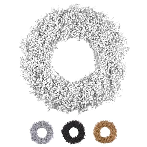 PHILARO Flachskranz Ø 40cm Weiß - kein Plastik I Trockenblumen Premium Qualität aus Europa - Trockenblumenkranz - Türkranz - Tischkranz - Wandkranz - Flachskranz PHILARO Flachskranz Ø 40cm Weiß - kein Plastik I Trockenblumen Premium Qualität aus Europa - Trockenblumenkranz - Türkranz - Tischkranz - Wandkranz - Flachskranz von PHILARO