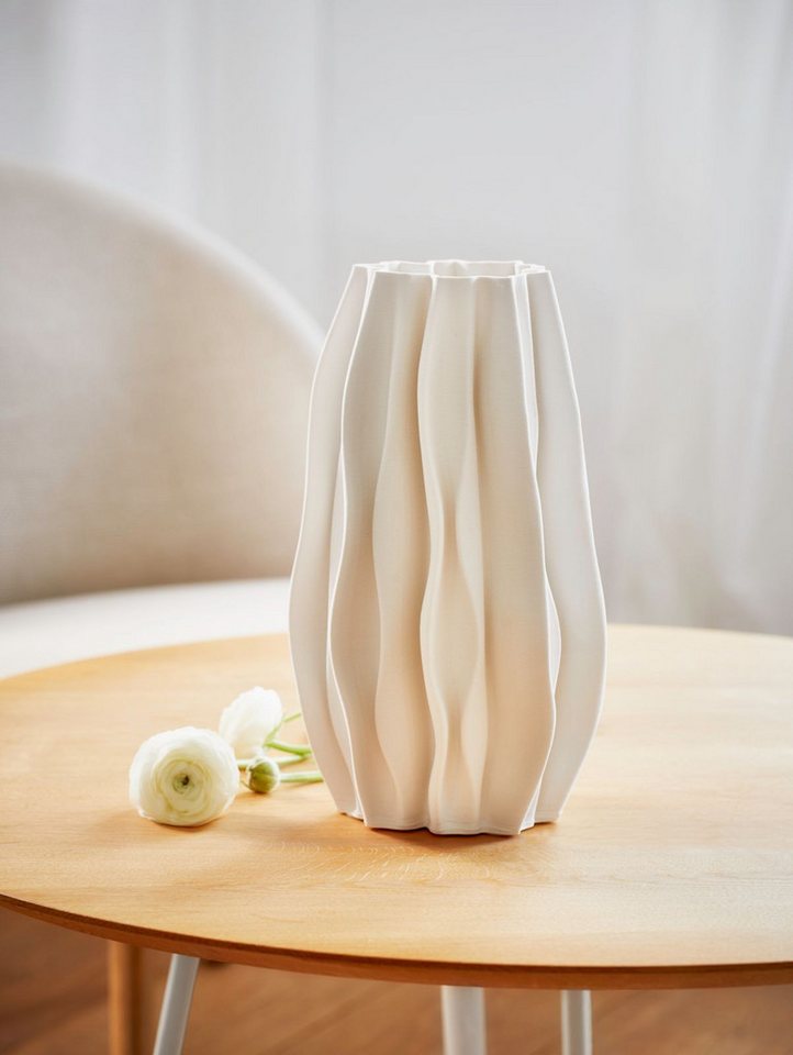PHILIPPI Dekovase, PHILIPPI 3D gedrucke Keramik Vase PLISSEE von PHILIPPI