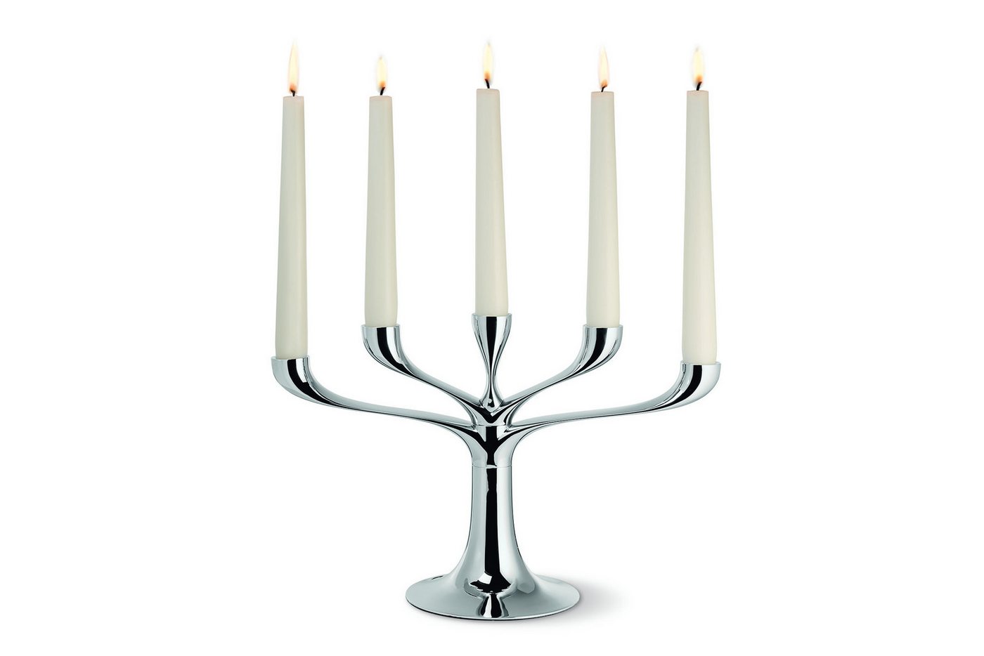 PHILIPPI Kerzenhalter, 3 tlg Metallguss, chrom, hochglanzpoliert von PHILIPPI