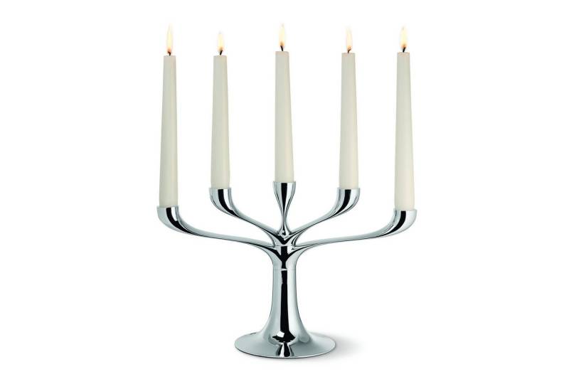 PHILIPPI Kerzenhalter, 3 tlg Metallguss, chrom, hochglanzpoliert von PHILIPPI