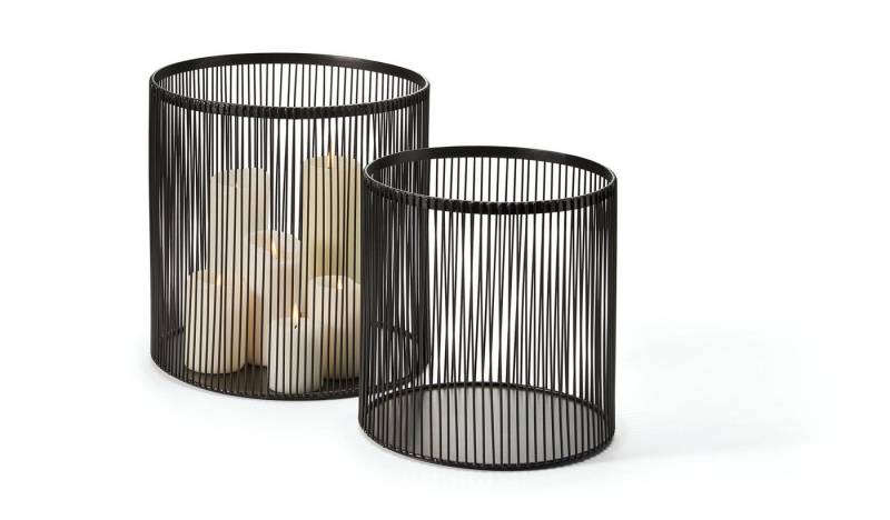 PHILIPPI Windlicht, 2er Stahl, pulverbeschichtet, schwarz von PHILIPPI