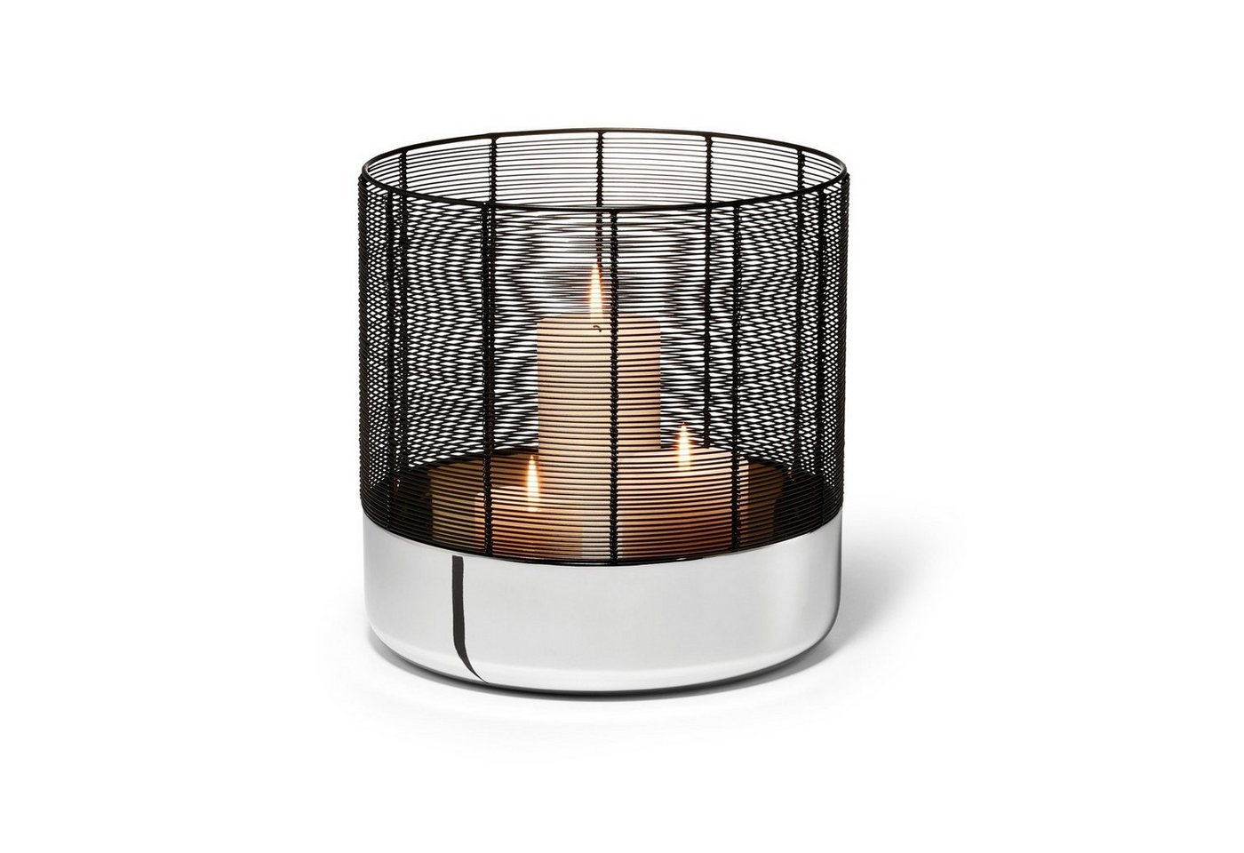 PHILIPPI Windlicht Philippi Windlicht Luna XL silber/schwarz 19007 von PHILIPPI