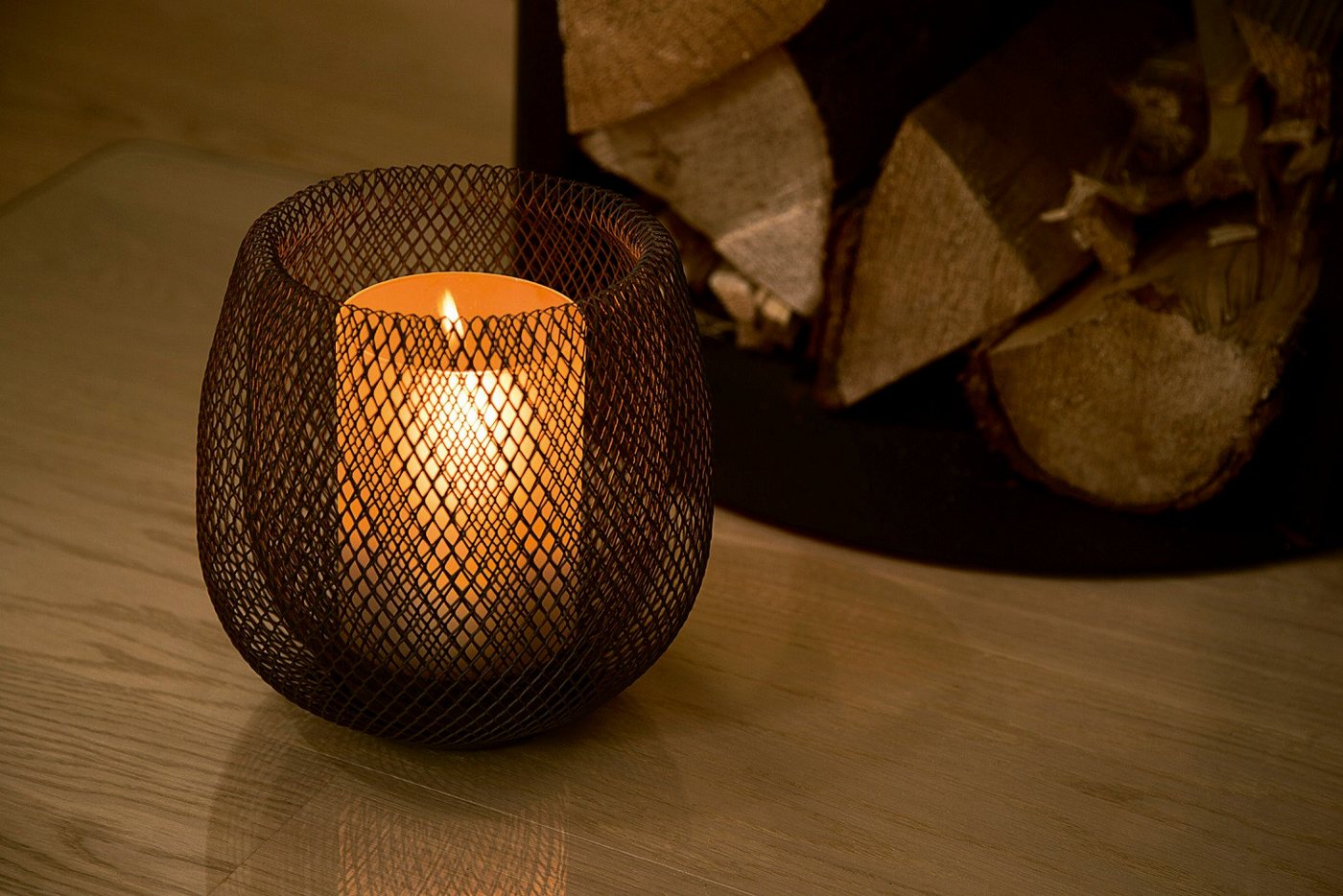 PHILIPPI Windlicht Philippi Windlicht Mesh Stahl schwarz 153005 von PHILIPPI