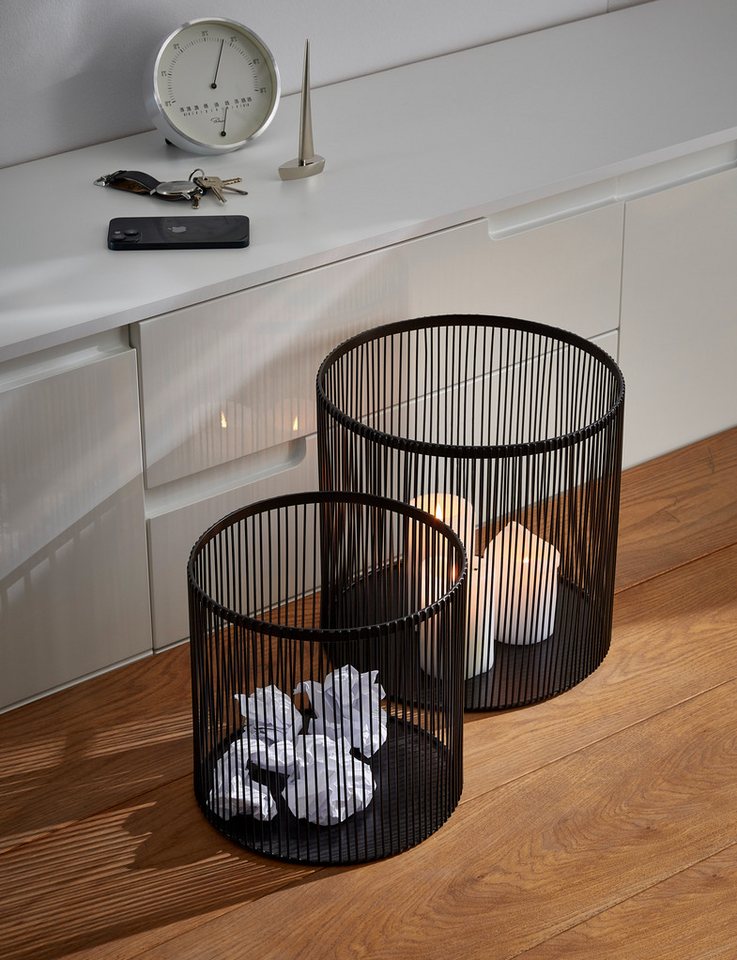 PHILIPPI Windlicht Philippi Windlicht Nobo 2er Set aus pulverbeschichtetem Stahl PHILIPPI Windlicht Philippi Windlicht Nobo 2er Set aus pulverbeschichtetem Stahl von PHILIPPI