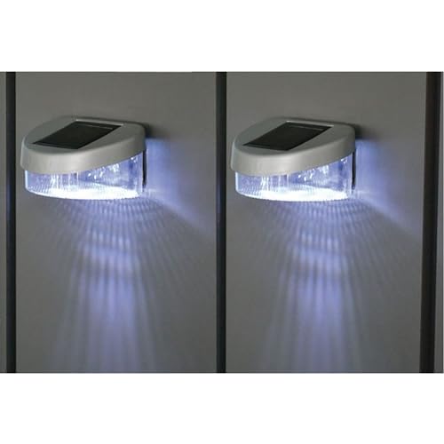 BURI Zaun Solarlichter 2er-Set Gartenlicht Gartenzaun Gartenlampe Licht Leuchte von BURI