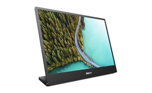 Philips 16B1P3302D - portabler 16 Zoll FHD Business PC Monitor (1920x1080, USB-C Anschluss, Mehrwinkel Standfuss) schwarz von Philips Monitors