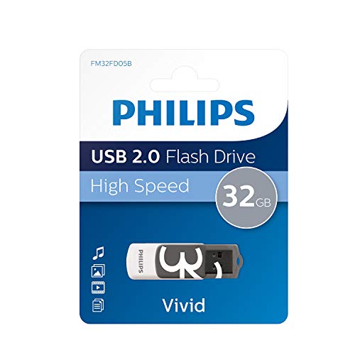 Philips Vivid USB 2.0 Speicherstick 32 GB – Design-USB-Stick farblich sortiert von Philips