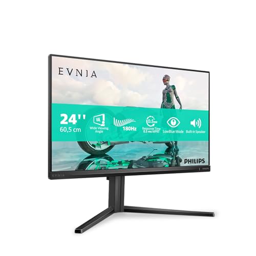 Philips Evnia 24M2N3200A - 24 Zoll FHD Gaming Monitor, 180 Hz, 0.5 ms, FreeSync Prem., G-Sync comp. (1920x1080, HDMI 2.0, DisplayPort 1.4) schwarz-grau von Philips Monitors