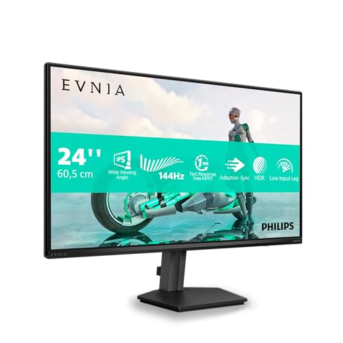 PHILIPS Evnia 24M2N3200NF - 24 Zoll Full HD Gaming Monitor, 144 Hz, 1 ms MPRT, FreeSync, G-Sync comp. (1920x1080, HDMI 2.0, DisplayPort 1.4) schwarz von PHILIPS