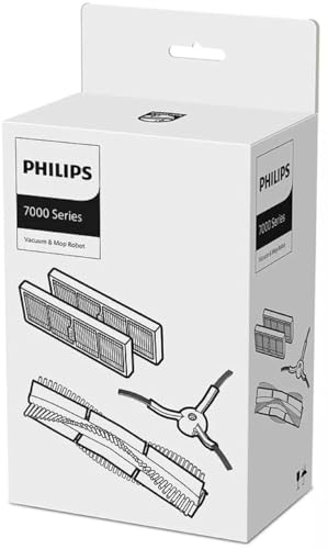 Philips Ersatzteilset Homerun 7000 Saug- und Wischroboter. 2 Abwaschbare Filter, 1 Kehrwalze und 1 Seitenbürste. Für: XU7100/01, XU7100/02, XU7000/01, XU7000/02. (XV1473/00) von Philips Domestic Appliances