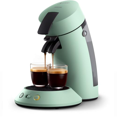 Philips Senseo Original Plus Kaffeepadmaschine mit Kaffeestärkeauswahl, Coffee Boost Technologie, aus recyceltem Plastik, Farbe: Wüstengrün (CSA210/80) von Philips