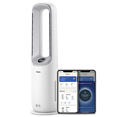 Philips Air Performer 2-in-1: Luftreiniger und Kühlgebläse - Reinigt 70 m², Entfernt 99,97% der Allergene und Schadstoffe. HEPA-Filter, Intelligente Sensoren, Alexa, App. (AMF765/10) von Philips Domestic Appliances