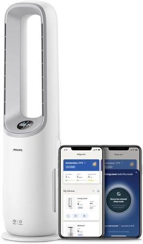 Philips Air Performer 2-in-1: Luftreiniger und Kühlgebläse - Reinigt 70 m², Entfernt 99,97% der Allergene und Schadstoffe. HEPA-Filter, Intelligente Sensoren, Alexa, App. (AMF765/10) von Philips Domestic Appliances