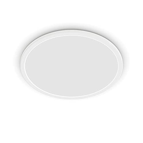 Philips Super Slim Deckenleuchte für das Badezimmer, dimmbar mit Fernbedienung, 18 W, 2700 K, warmweißes Licht, weiß, IP44, wasserfest, blend- und flimmerfrei von Philips Lighting