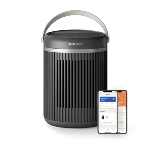 Philips 3000 Series Energy Efficient Connected Fan Heater 2000W, bis zu 50% Energieeinsparung mit Eco AI, leise 24 db(A), 5 Sicherheitsfunktionen, 45°-Oszillation, dunkelgrau (CX3120/01) von Philips