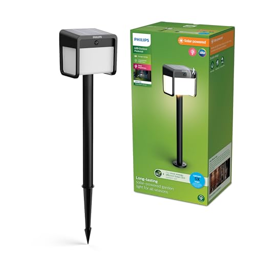 Philips Ezra ultraeffiziente Solar-Sockelleuchte für den Außenbereich mit Sensor, 3000K weißes Licht, 250/25lm, Schwarz Philips Ezra ultraeffiziente Solar-Sockelleuchte für den Außenbereich mit Sensor, 3000K weißes Licht, 250/25lm, Schwarz von PHILIPS