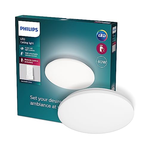 Philips Izso Deckenleuchte, All-in-One, 40W, rund, weiß, inkl. Fernbedienung von Philips