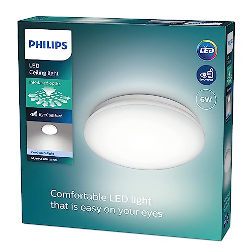 Philips Moire Deckenleuchte, 6W, rund, kaltweiß, weiß von Philips