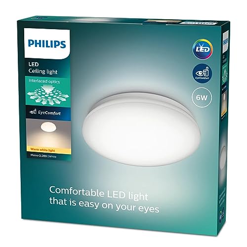 Philips Moire Deckenleuchte, 6W, rund, warmweiß, weiß von Philips