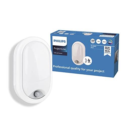 Philips ProjectLine Wandleuchte, oval, 1400lm, 4000K, mit Sensor, weiß von Philips Projectline