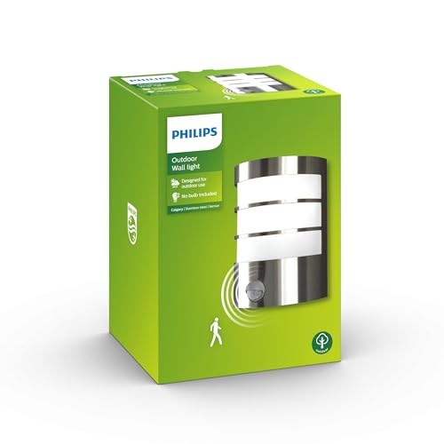 Philips myGarden LED Calgary Wandleuchte mit Bewegungsmelder, 60 W, Edelstahl von Philips Lighting