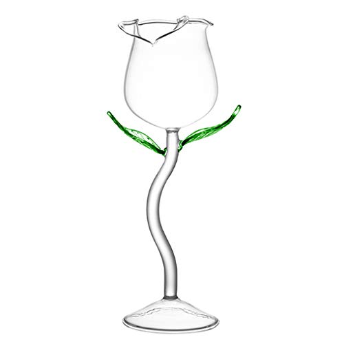 PHILSP Gläser Tasse Weinglas Rose Blumenform Becher bleifreie Rotwein Cocktailgläser Home Mi Transparent PHILSP Gläser Tasse Weinglas Rose Blumenform Becher bleifreie Rotwein Cocktailgläser Home Mi Transparent von PHILSP