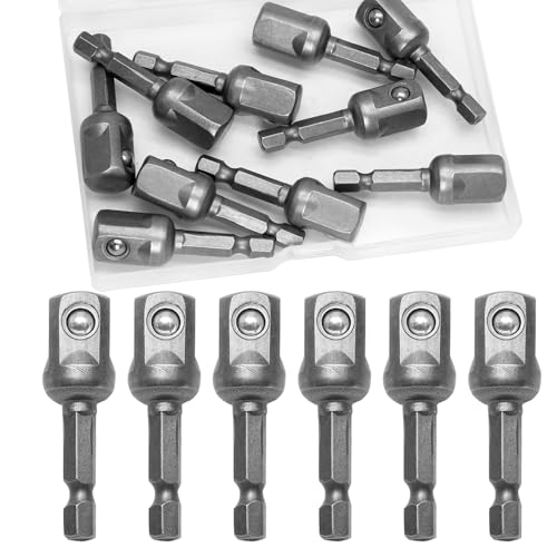 PHITUODA 1/5.1 cm Hex Impact Socket Adapter Kit Square Impact Adapter Bit Set für Schlagschrauber, Automotive DIY - Silber, 10 Stück PHITUODA 1/5.1 cm Hex Impact Socket Adapter Kit Square Impact Adapter Bit Set für Schlagschrauber, Automotive DIY - Silber, 10 Stück von PHITUODA