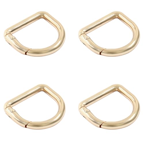 PHITUODA 9 Stück D-Ringe Feder-Schlüsselhaken Metallfeder-Karabinerhaken Runde Karabiner-Schlüsselring-Clips für Schlüsselbundschnallen, Rucksäcke, Handtasche, DIY Handwerk - Gold von PHITUODA