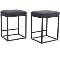 Phivilla - 2er-Pack Barhocker Schwarz Barstühle mit Fußstütze, Küchenstühle aus Pu-Leder, Rückenloser Barstuhl Hocker 38,5× 46×60,5cm von PHIVILLA