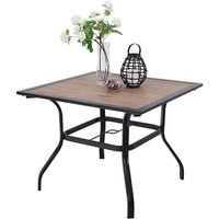 Gartentisch Wetterfest Outdoor Garten Tisch Terrassentisch Balkontisch E-Beschichtung Metall 94×94×71cm Holzähnlicher Quadratische Braun - Phivilla von PHIVILLA
