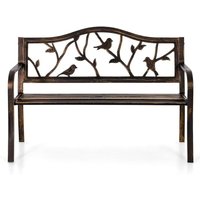 PHI VILLA Gartenbank Metall Stahlrahmen 2-3 Sitzer Bank Outdoor mit Vogelmuster Rückenlehne Sitzbank für Park, Garten und Terrasse Bronze PHI VILLA Gartenbank Metall Stahlrahmen 2-3 Sitzer Bank Outdoor mit Vogelmuster Rückenlehne Sitzbank für Park, Garten und Terrasse Bronze von PHIVILLA