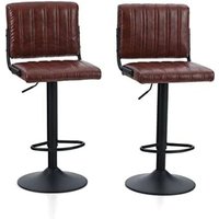 PHIVILLA 2er-Pack Barhocker Verstellbar Drehbar Rot & Braun 37D x 40B x 113H PHIVILLA 2er-Pack Barhocker Verstellbar Drehbar Rot & Braun 37D x 40B x 113H von PHIVILLA