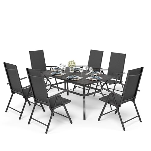 PHIVILLA Gartenmöbel Set Wetterfest Garten Sitzgruppe 6 Verstellbar mit 7 Sitzpositionen Gartenstühle klappbar, Terrassenmöbel Balkonmöbel Gartenmöbel Set Gartengarnitur von PHIVILLA
