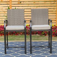Gartenstühle Outdoor Terrasse Barhocker Rattan Stuhl Hocker Balkon Bistro 2 Packungen - Phivilla von PHIVILLA