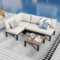Phi villa Gartenmöbel Balkonmöbel Set 4 Teilig, Metall Lounge Möbel Outdoor Gartenlounge Set 4-Sitzer, Terrassenmöbel Modulare Möbel mit Verstärkten Phi villa Gartenmöbel Balkonmöbel Set 4 Teilig, Metall Lounge Möbel Outdoor Gartenlounge Set 4-Sitzer, Terrassenmöbel Modulare Möbel mit Verstärkten von PHIVILLA