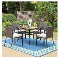 Terrassenmöbel Balkonmöbel Gartenmöbel Sets Rattanstühle & Metall Gartentisch (4+1) - Phivilla von PHIVILLA