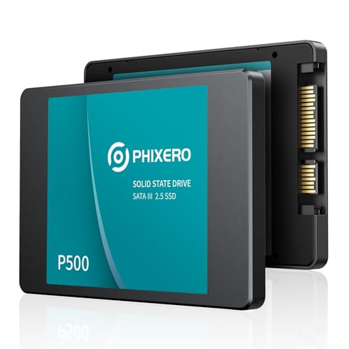 PHIXERO P500 SSD Festplatte intern 512GB 3D NAND, 2,5 Zoll SATA Ⅲ 6 Gb/s internes Solid-State-Laufwerk für Laptops, Desktops und Spielekonsolen PC PHIXERO P500 SSD Festplatte intern 512GB 3D NAND, 2,5 Zoll SATA Ⅲ 6 Gb/s internes Solid-State-Laufwerk für Laptops, Desktops und Spielekonsolen PC von PHIXERO