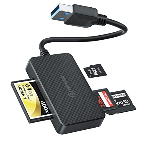 PHIXERO Speicherkarten Lesegerät SD Karten Leser 4-in-1-SD/CF/MS/Micro SD Karte Adapter mit 5 Gbit/s Super-Speed, kompatibel mit Laptop mit USB-A-Anschluss und mehr USB-A-Geräten von PHIXERO