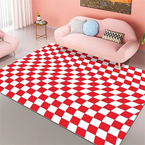PHLCF Bodenteppich Küchenteppiche Rot Weiß Kariertes Muster Outdoor Garten Esszimmer Rutschfester Maschinenwaschbarer Mädchenteppich 160X230cm PHLCF Bodenteppich Küchenteppiche Rot Weiß Kariertes Muster Outdoor Garten Esszimmer Rutschfester Maschinenwaschbarer Mädchenteppich 160X230cm von PHLCF