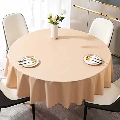 PHLCF Runde Tischdecke, 180 cm, Wasserabweisende, auslaufsichere Tischdecke aus Polyester, waschbare Tischdecke, PVC-Tischdecke für runde Tische, für den Innen- und Außenbereich von PHLCF