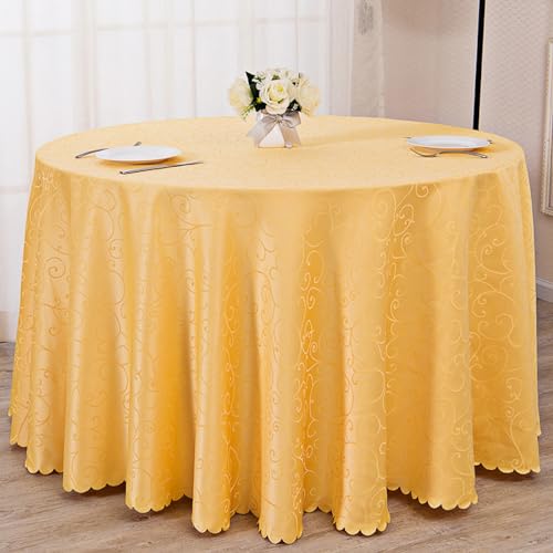 PHLCF Runde Tischdecke 180cm Polyester Tischdecke Gelb Abwischbare Tischdecke, Polyester Tischdecke Strapazierfähig, Dekorationen Waschbar Hitzebeständig Tischdecke PHLCF Runde Tischdecke 180cm Polyester Tischdecke Gelb Abwischbare Tischdecke, Polyester Tischdecke Strapazierfähig, Dekorationen Waschbar Hitzebeständig Tischdecke von PHLCF