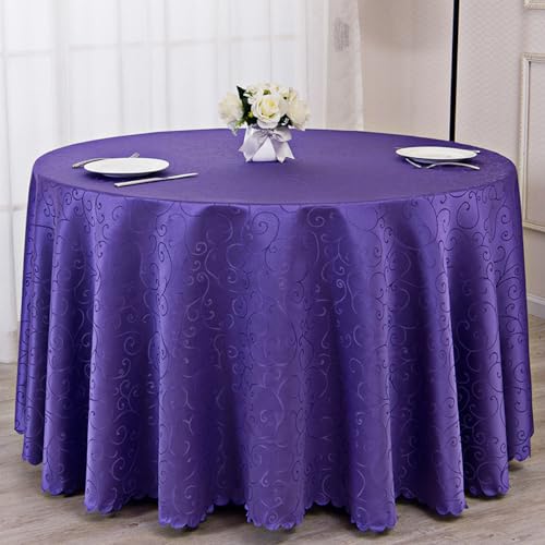PHLCF Runde Tischdecke 180cm Polyester Tischdecke Lila Abwischbare Tischdecke, Polyester Tischdecke Strapazierfähig, Dekorationen Waschbar Hitzebeständig Tischdecke von PHLCF