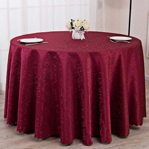 PHLCF Runde Tischdecke 180cm Polyester Tischdecke Rot Abwischbare Tischdecke, Polyester Tischdecke Strapazierfähig, Dekorationen Waschbar Hitzebeständig Tischdecke PHLCF Runde Tischdecke 180cm Polyester Tischdecke Rot Abwischbare Tischdecke, Polyester Tischdecke Strapazierfähig, Dekorationen Waschbar Hitzebeständig Tischdecke von PHLCF