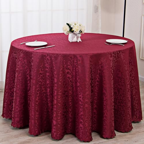 PHLCF Runde Tischdecke 240cm Polyester Tischdecke rot Abwischbare Tischdecke, Polyester Tischdecke Strapazierfähig, Dekorationen Waschbar Hitzebeständig Tischdecke PHLCF Runde Tischdecke 240cm Polyester Tischdecke rot Abwischbare Tischdecke, Polyester Tischdecke Strapazierfähig, Dekorationen Waschbar Hitzebeständig Tischdecke von PHLCF