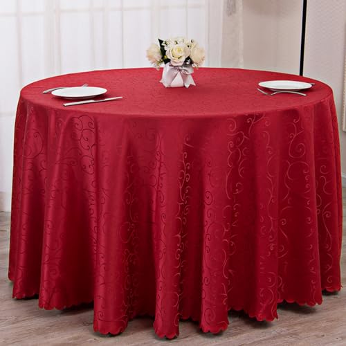 PHLCF Runde Tischdecke 300cm Polyester Tischdecke Rot Abwischbare Tischdecke, Polyester Tischdecke Strapazierfähig, Dekorationen Waschbar Hitzebeständig Tischdecke PHLCF Runde Tischdecke 300cm Polyester Tischdecke Rot Abwischbare Tischdecke, Polyester Tischdecke Strapazierfähig, Dekorationen Waschbar Hitzebeständig Tischdecke von PHLCF