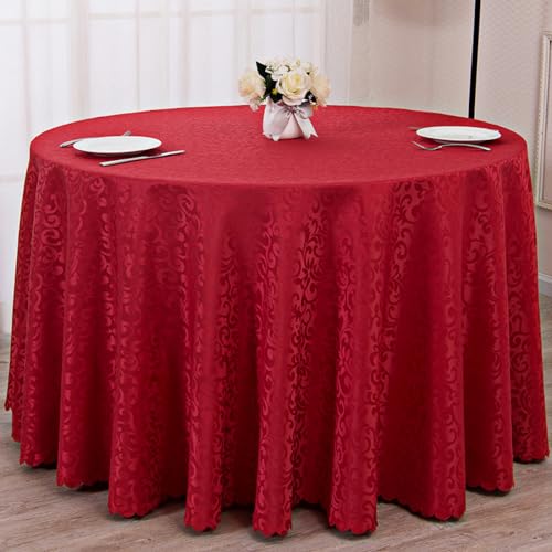 PHLCF Runde Tischdecke 300cm Polyester Tischdecke rot Abwischbare Tischdecke, Polyester Tischdecke Strapazierfähig, Dekorationen Waschbar Hitzebeständig Tischdecke PHLCF Runde Tischdecke 300cm Polyester Tischdecke rot Abwischbare Tischdecke, Polyester Tischdecke Strapazierfähig, Dekorationen Waschbar Hitzebeständig Tischdecke von PHLCF