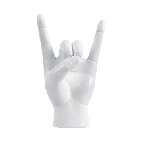 PHLCF Statue Rock Geste Harz Hand Ornamente Home Bar Büro Desktop Dekorationen-Weiß-Linke Hand von PHLCF