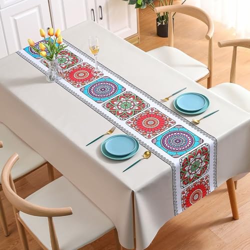 PHLCF Tischdecke 100 x 160 cm Modernes PVC-Wischtuch Abwischbare Tischdecke Wasserfestes Vinyl-Wachstuch von PHLCF